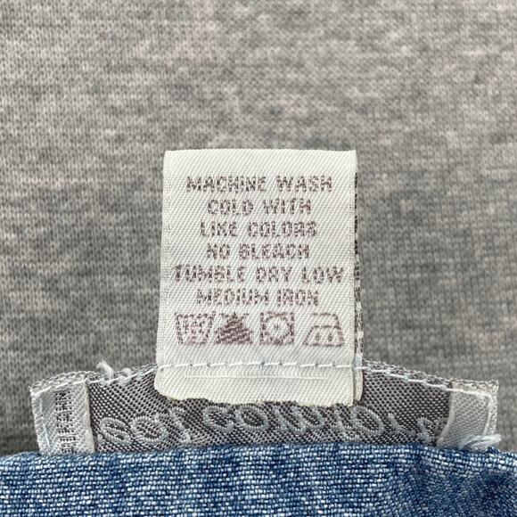 y2k 90s Vintage Denim Halter Midi Dress Size 8P Blue Button-Up Sleeveless Collar - Picture 12 of 15